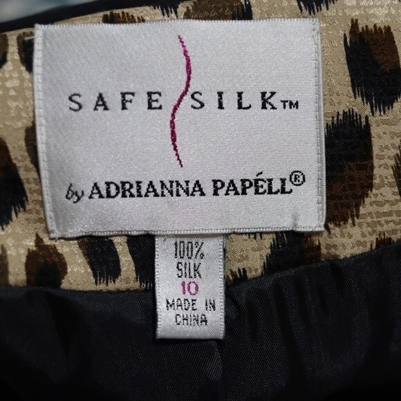 Adrianna Papell Safe Silk Leopard Print Vintage 3 Button Animal Print Blazer 10 - Picture 8 of 10